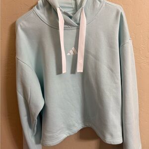 Adidas Women's fleece 3 stripe hoodie Halo Mint Medium NWOT